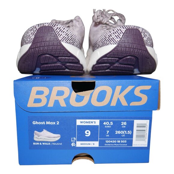 Brooks Ghost Max 2 Running Shoe Womens Size 9 Orchid Ice/Plum/Coconut NEW - Picture 3 of 11